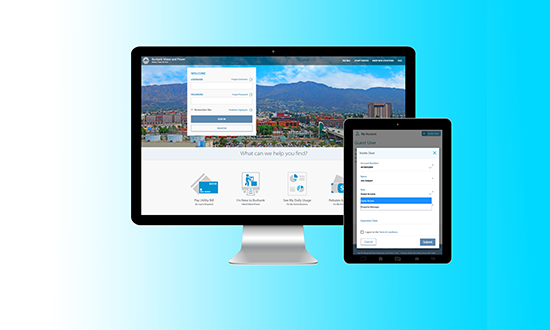 Picture of the Online Account Manager on two devices.