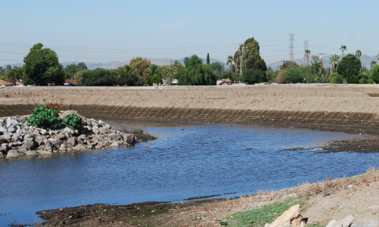 Open body of water in a semi urban area