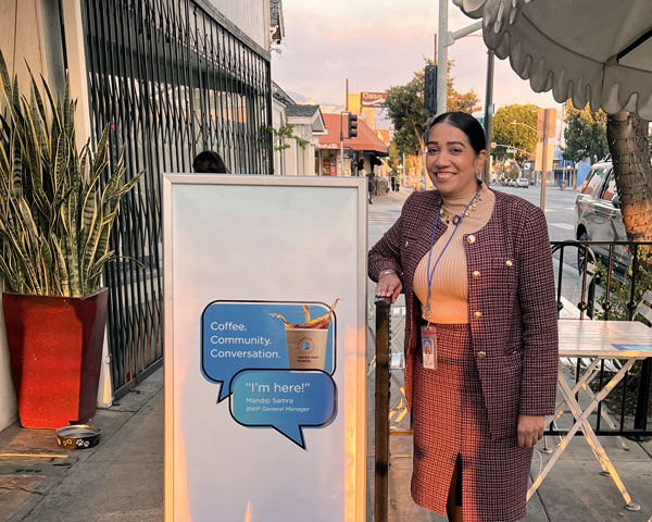 Mandip at Romancing the Bean Cafe